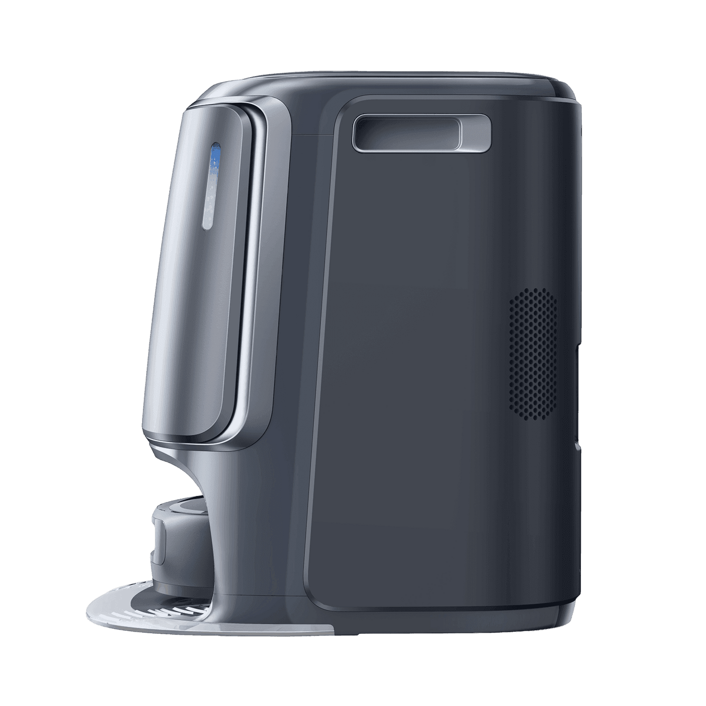 Sidovy av Narwal Freo Z 10 Ultra (grey) robotdammsugare med integrerad dockningsstation för smart hushållsrengöring.