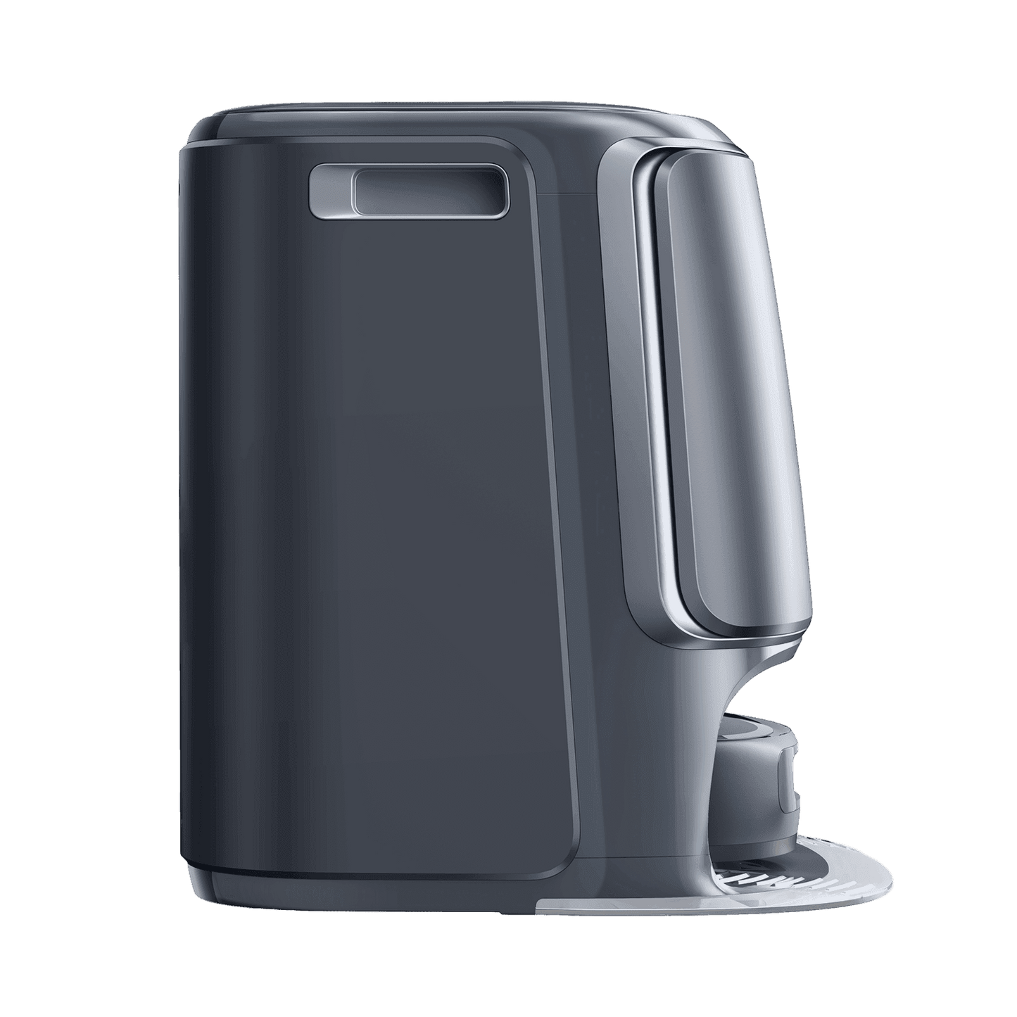 Narwal Freo Z 10 Ultra (grey) robotdammsugare sedd från vänster sida, visar kompakt design och bärhandtag.