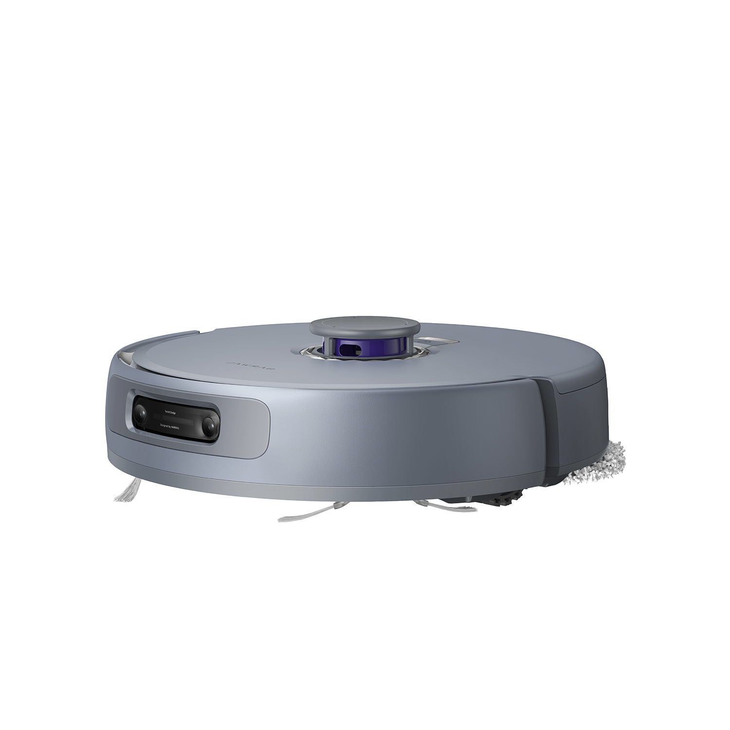 Grå Narwal Freo Z Ultra robotdammsugare med 12,000Pa sugkraft och smart hinderigenkänning för effektiv hemstädning.