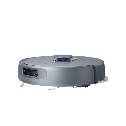 Grå Narwal Freo Z Ultra robotdammsugare med 12,000Pa sugkraft och smart hinderigenkänning för effektiv hemstädning.
