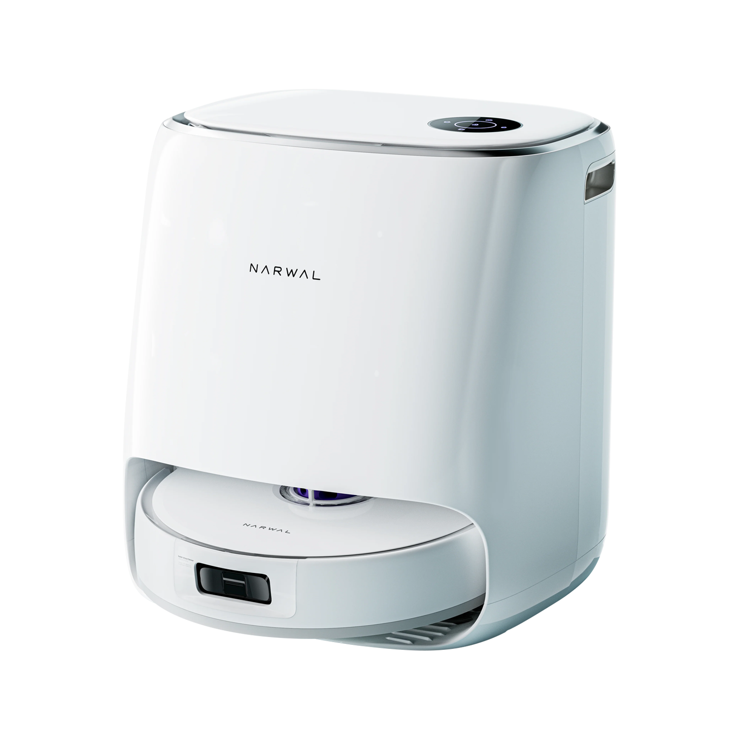 Narwal Freo X Ultra Demo robotdammsugare med moppfunktion och elegant design. Idealisk för effektiv golvrengöring och minimalt underhåll.