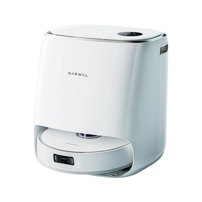 Narwal Freo X Ultra Demo robotdammsugare med moppfunktion och elegant design. Idealisk för effektiv golvrengöring och minimalt underhåll.